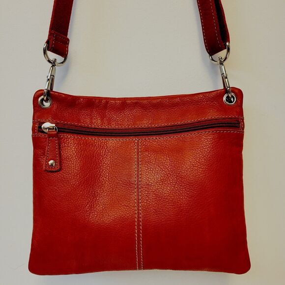 Fossil Leather Burnt Red Crossbody/Shoulder Women Bag - Picture 2 of 11